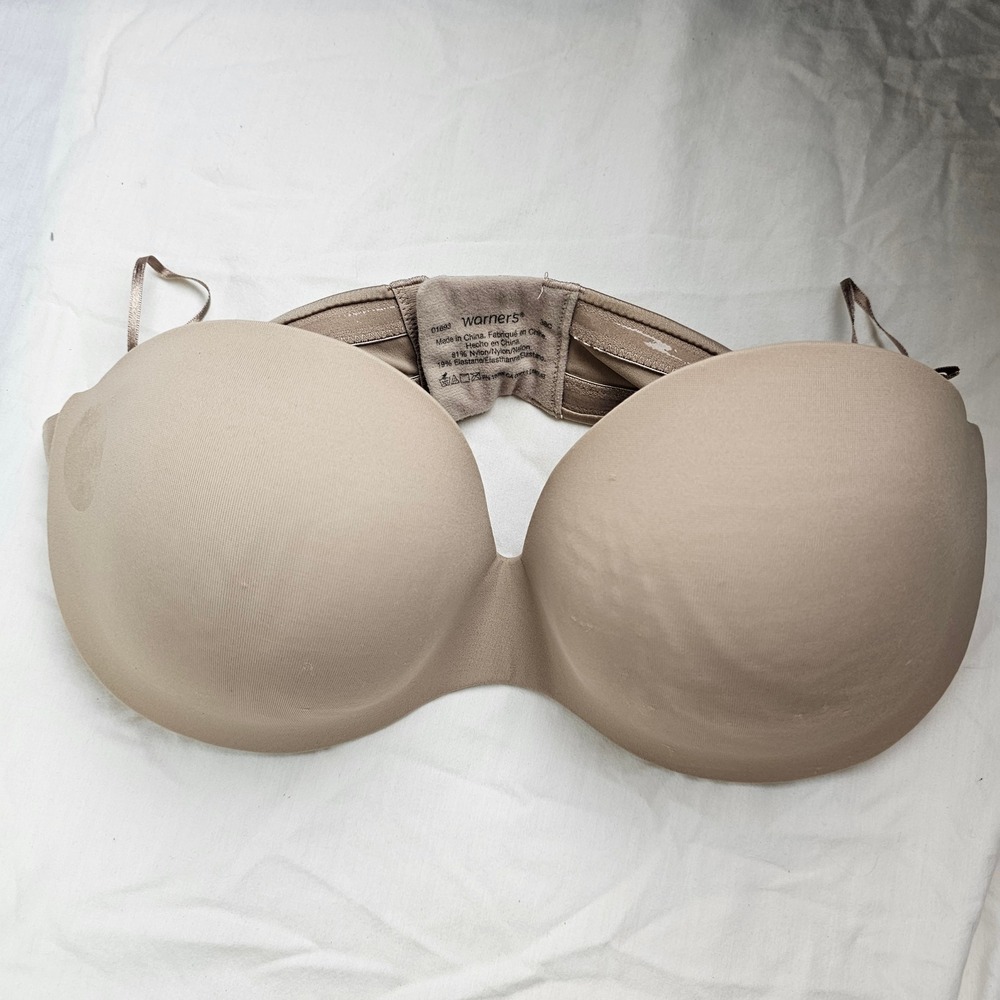 Warners 01693 This Is Not A Bra Strapless Underwire Nude Tan 38C
